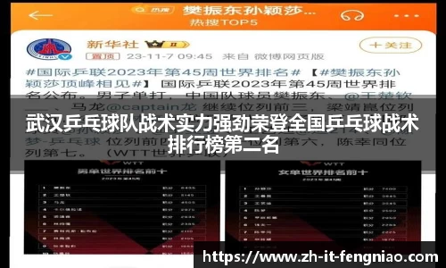 武汉乒乓球队战术实力强劲荣登全国乒乓球战术排行榜第二名